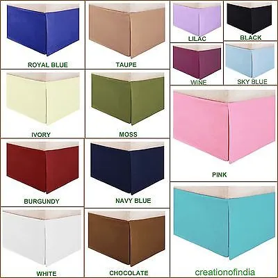 14 Inches Drop Bed Skirt Sky Blue Solid Egyptian Cotton 1000TC