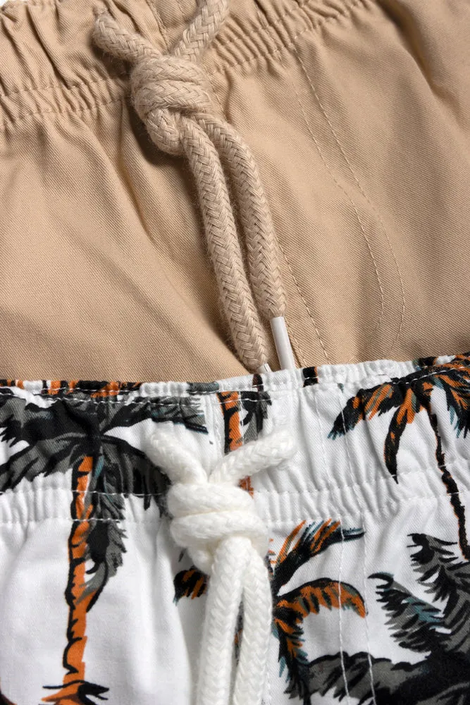 2 Pack Woven Shorts Nautical Off White And Natural