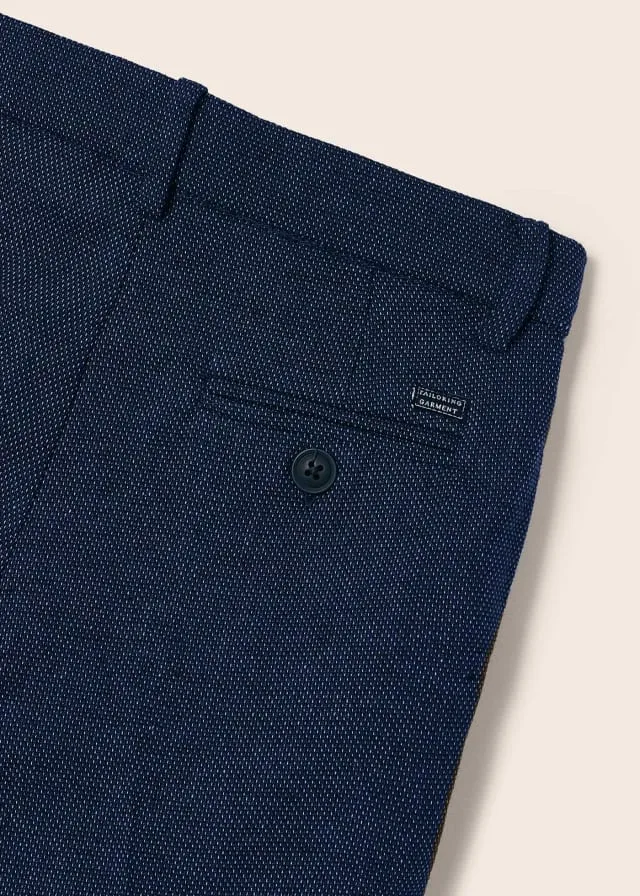 3514 Mayoral Mini Boys Tailored Dress Pants, Textured Navy