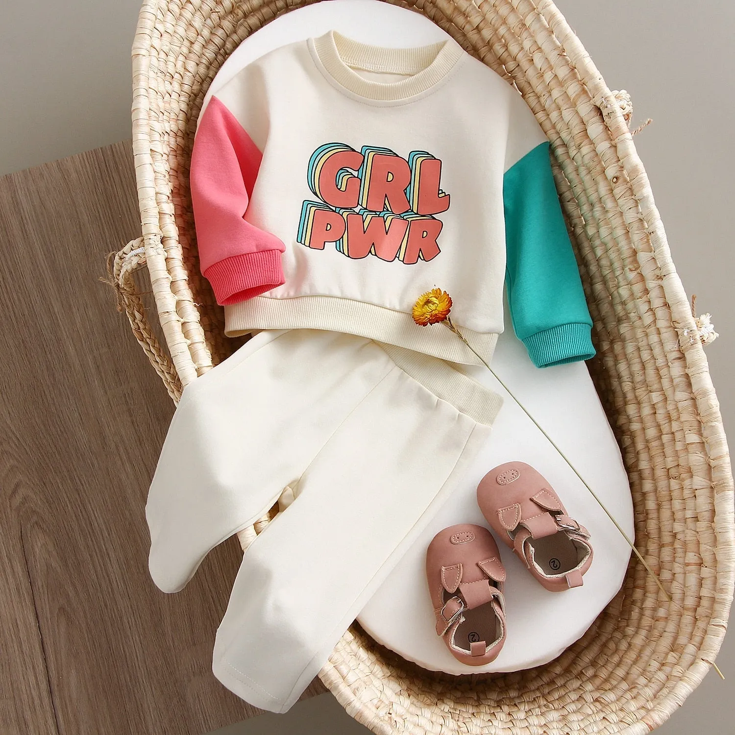 Baby Girl Sweatshirt   Pants Spring Clothes Set