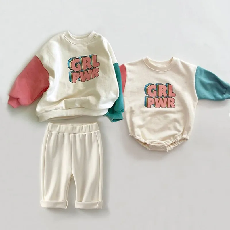 Baby Girl Sweatshirt   Pants Spring Clothes Set