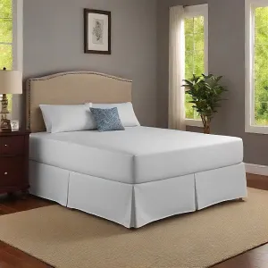Bed Skirt 30 Inches Drop Solid White Egyptian Cotton - All Sizes