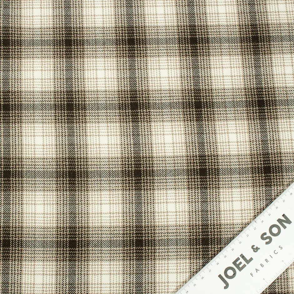 Brown, Beige & Cream Tartan Pure Wool