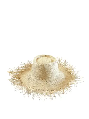Catalina frayed straw hat in nude