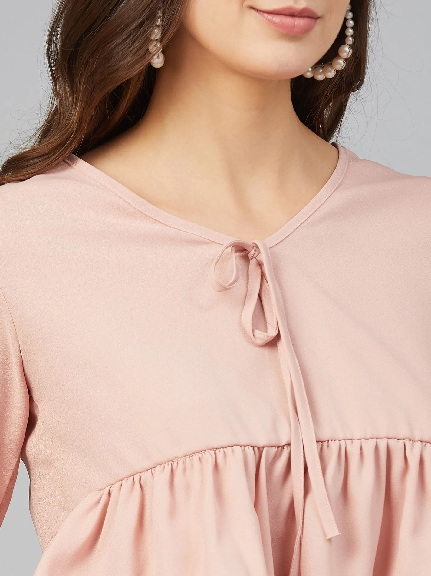 Chimpaaanzee Women Light Pink Fril StyleTop