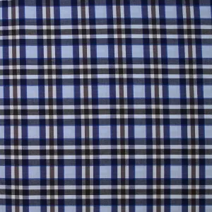 Coton chemise à carreaux bleu et marron