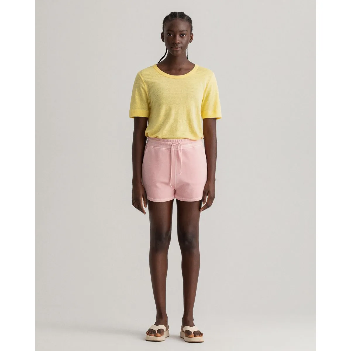 D1. Relaxed Sunfaded Shorts - Preppy Pink