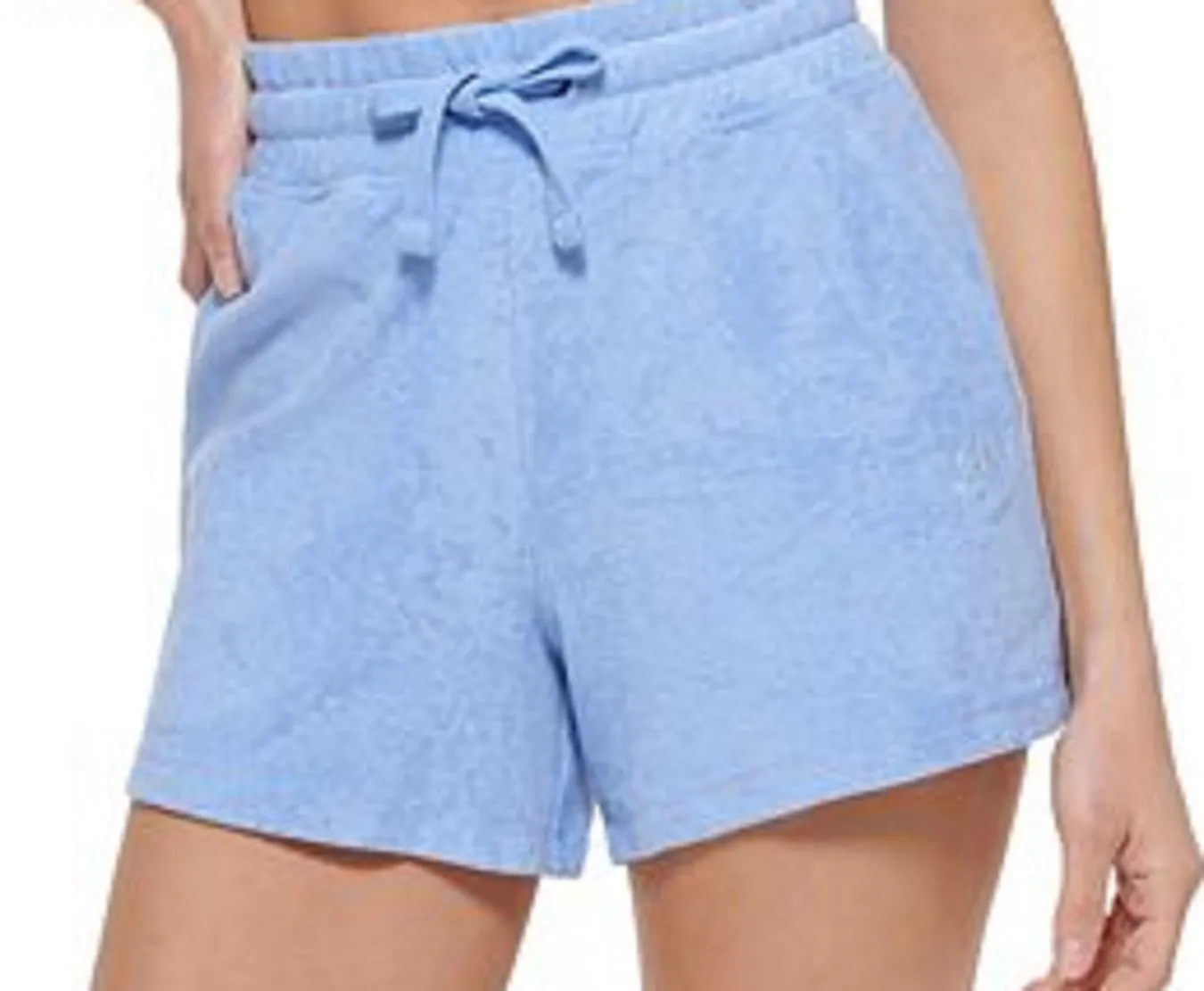 DKNY Women's Terry Cloth Relaxed Shorts Blue
