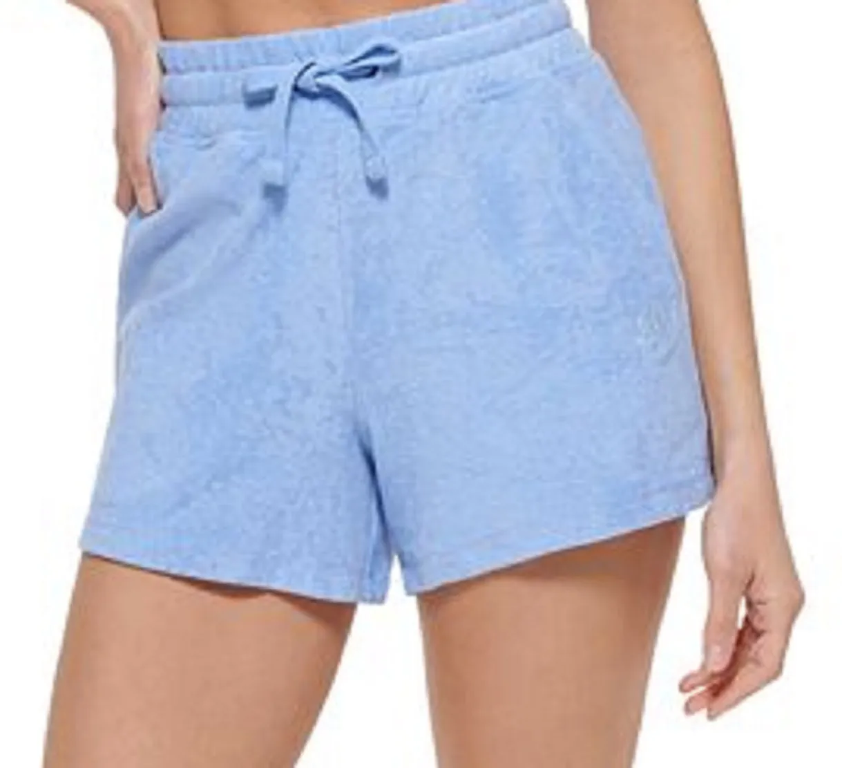DKNY Women's Terry Cloth Relaxed Shorts Blue