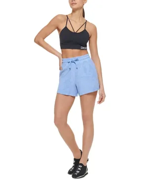 DKNY Women's Terry Cloth Relaxed Shorts Blue