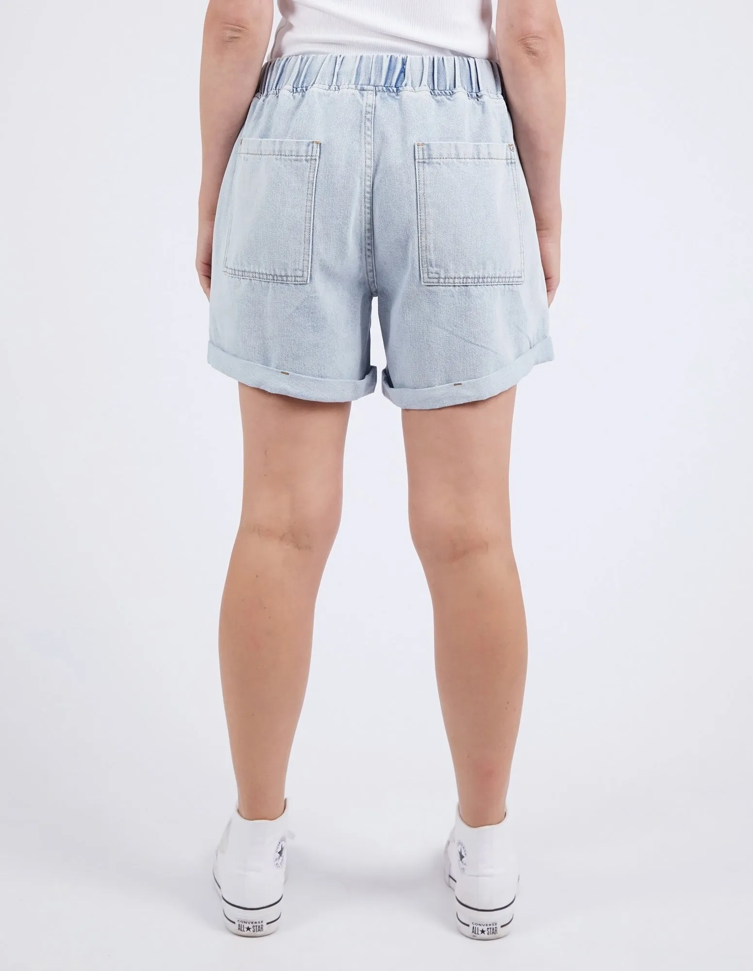Elm Emma Relaxed Denim Short Light Blue Wash