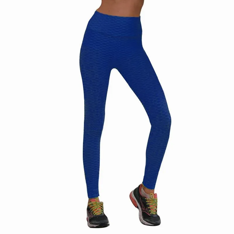Europe Popular Hot Selling Jacquard High Waist Sporty Women Hip Flattering Slim-Look Bubble Yoga Pants Leggings Pants