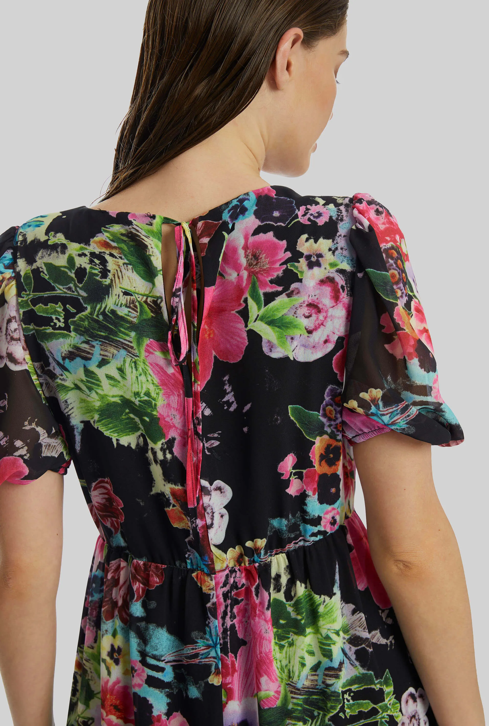 Floral V-neck Midi Dress