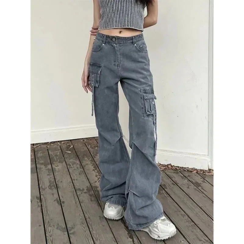 Grunge Goth Dark Black High-Waisted Pants
