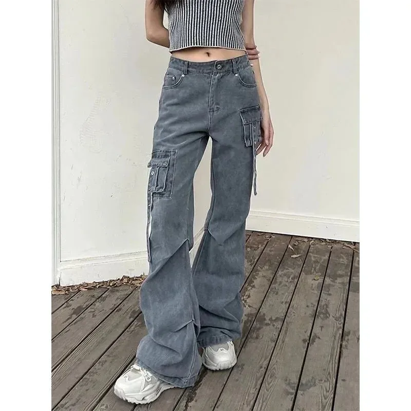 Grunge Goth Dark Black High-Waisted Pants
