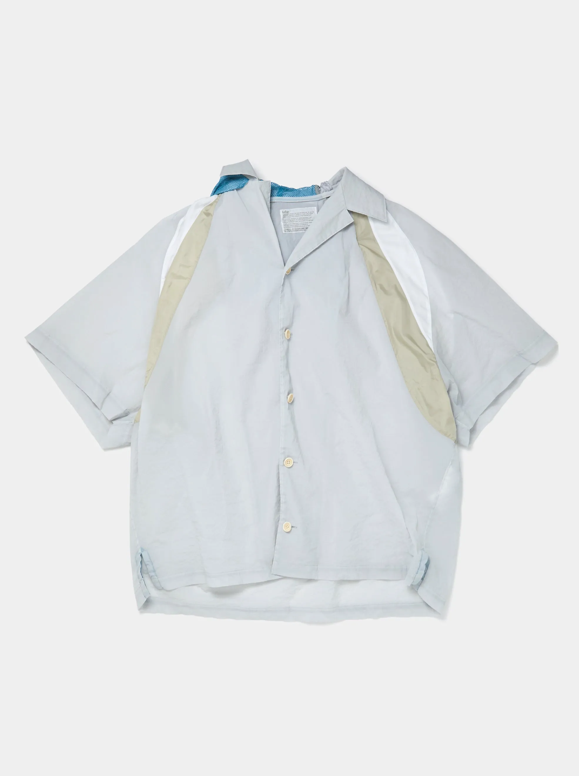 Half-Hood Button Overshirt (Light Grey)