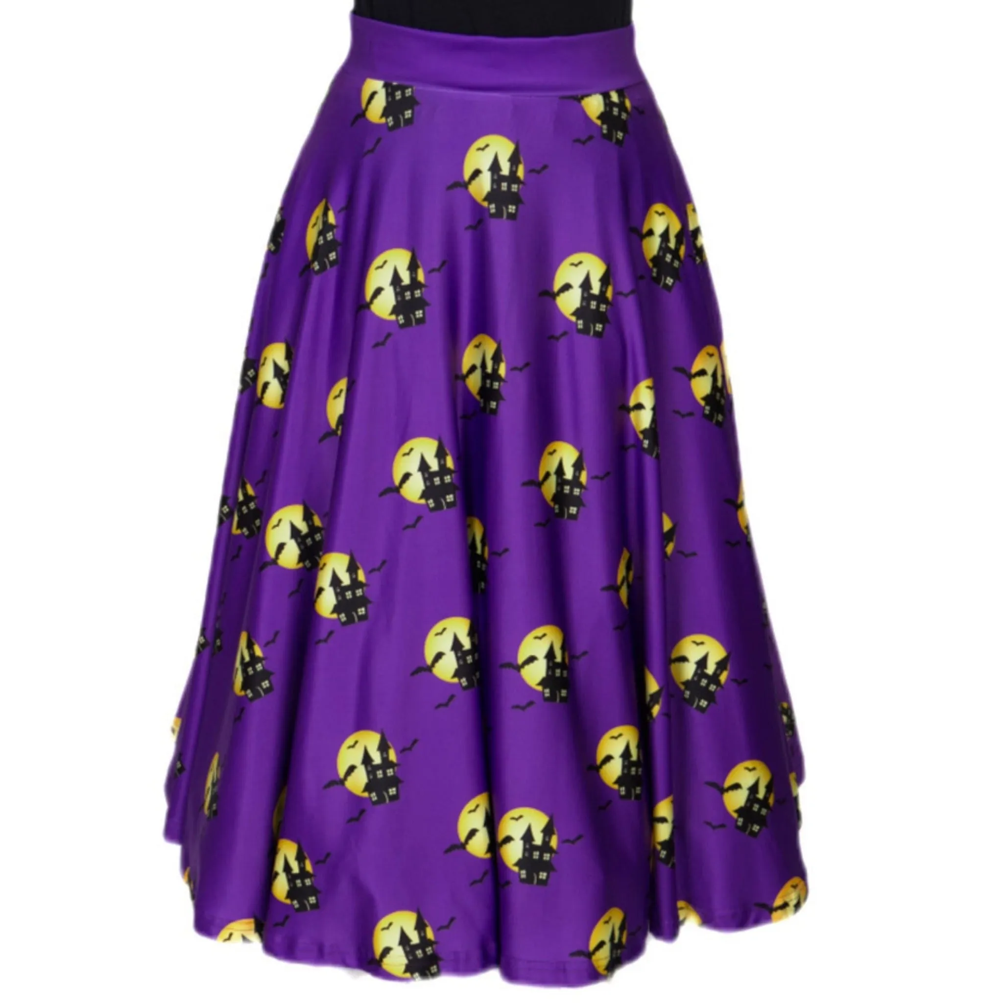 Haunted House Swishy Skirt With Pockets