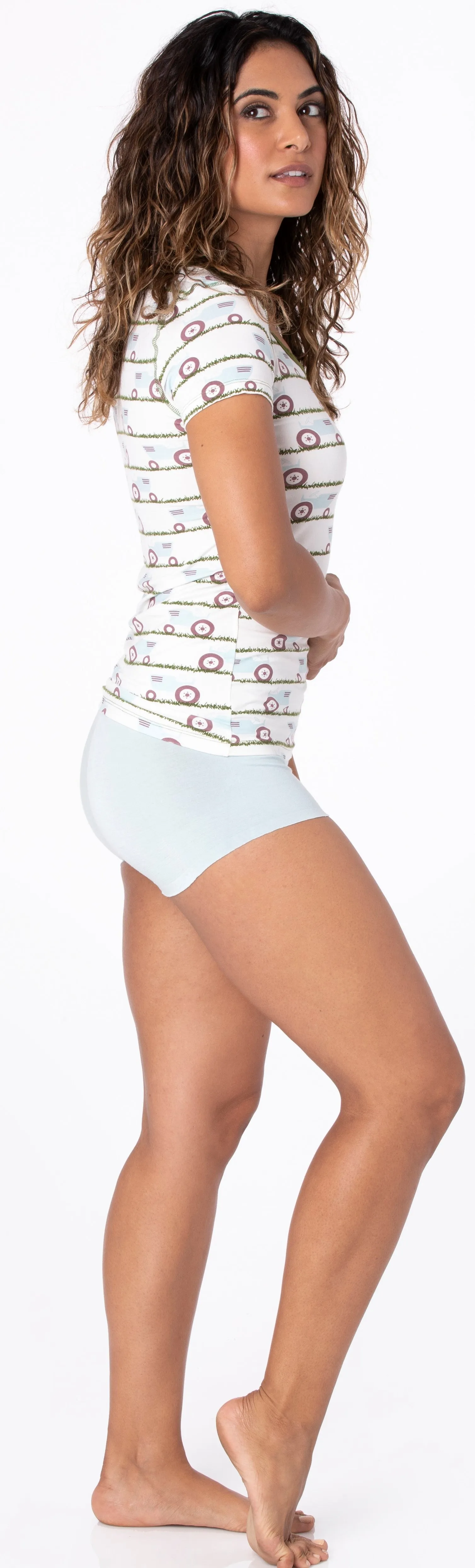 KicKee Pants Women's Solid Boy Short Underwear-Spring Sky