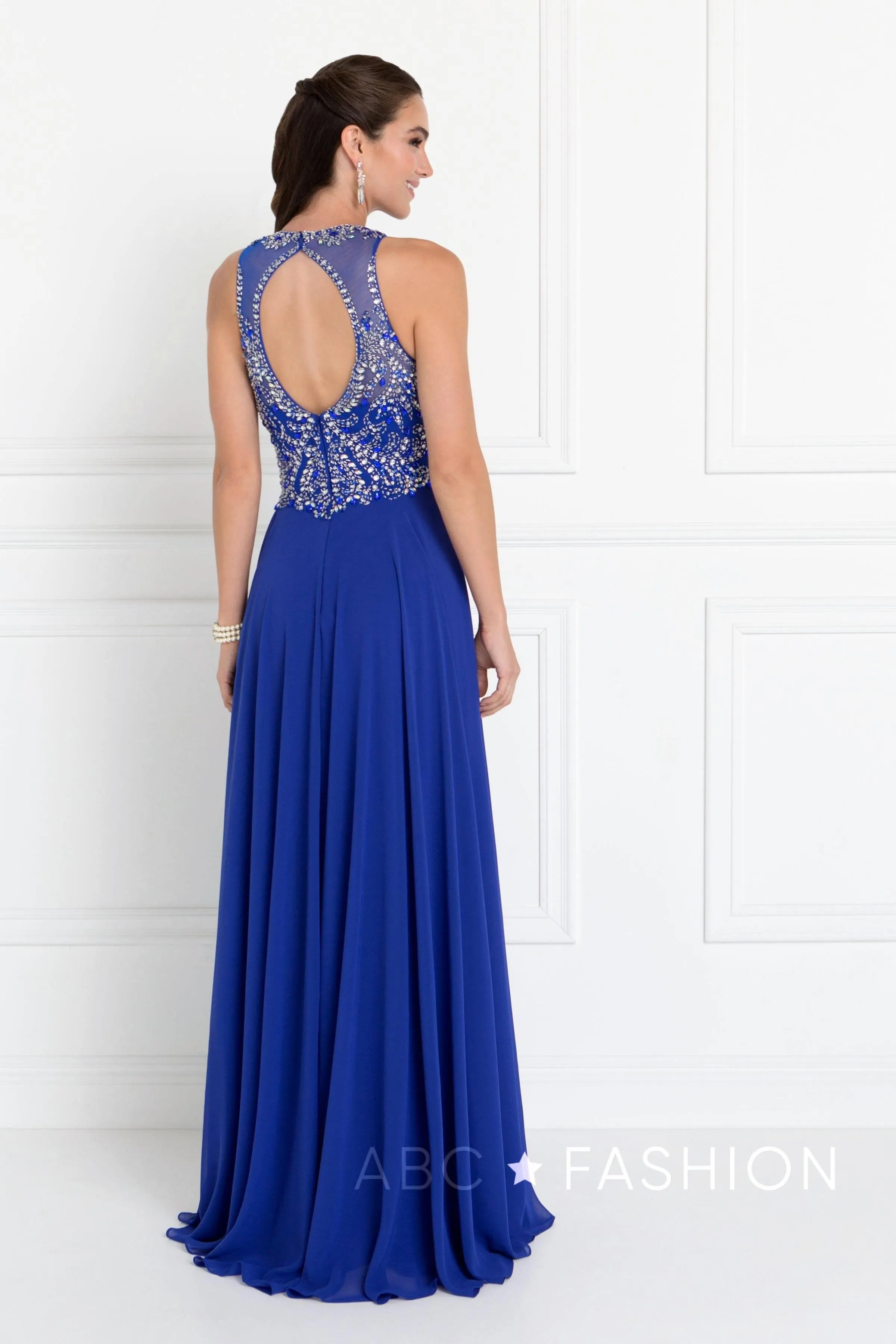 Long Dress with Jeweled Bodice by Elizabeth K GL1572