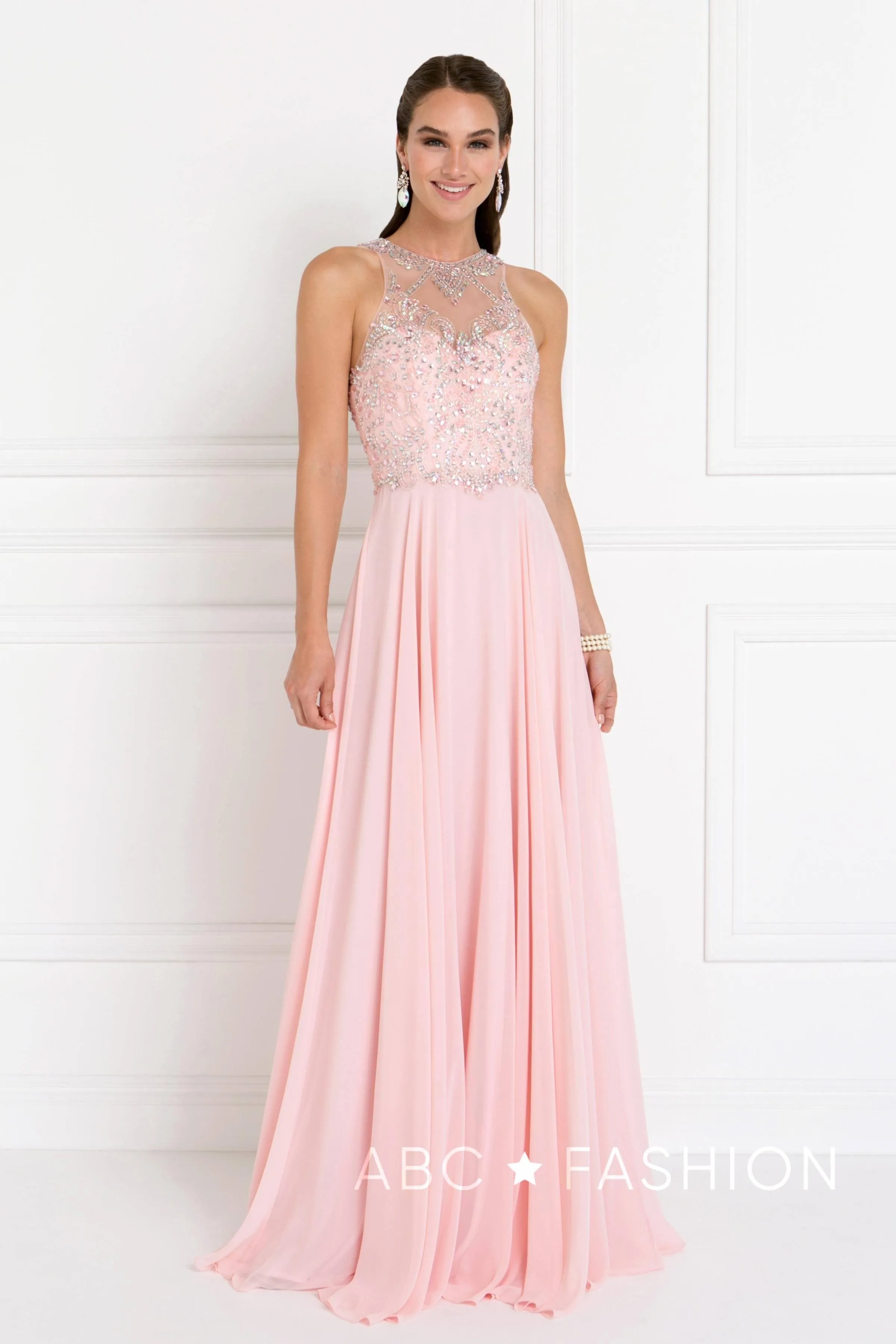 Long Dress with Jeweled Bodice by Elizabeth K GL1572
