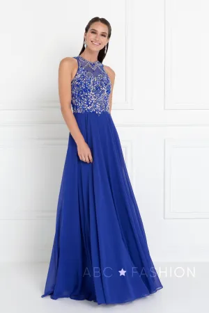 Long Dress with Jeweled Bodice by Elizabeth K GL1572