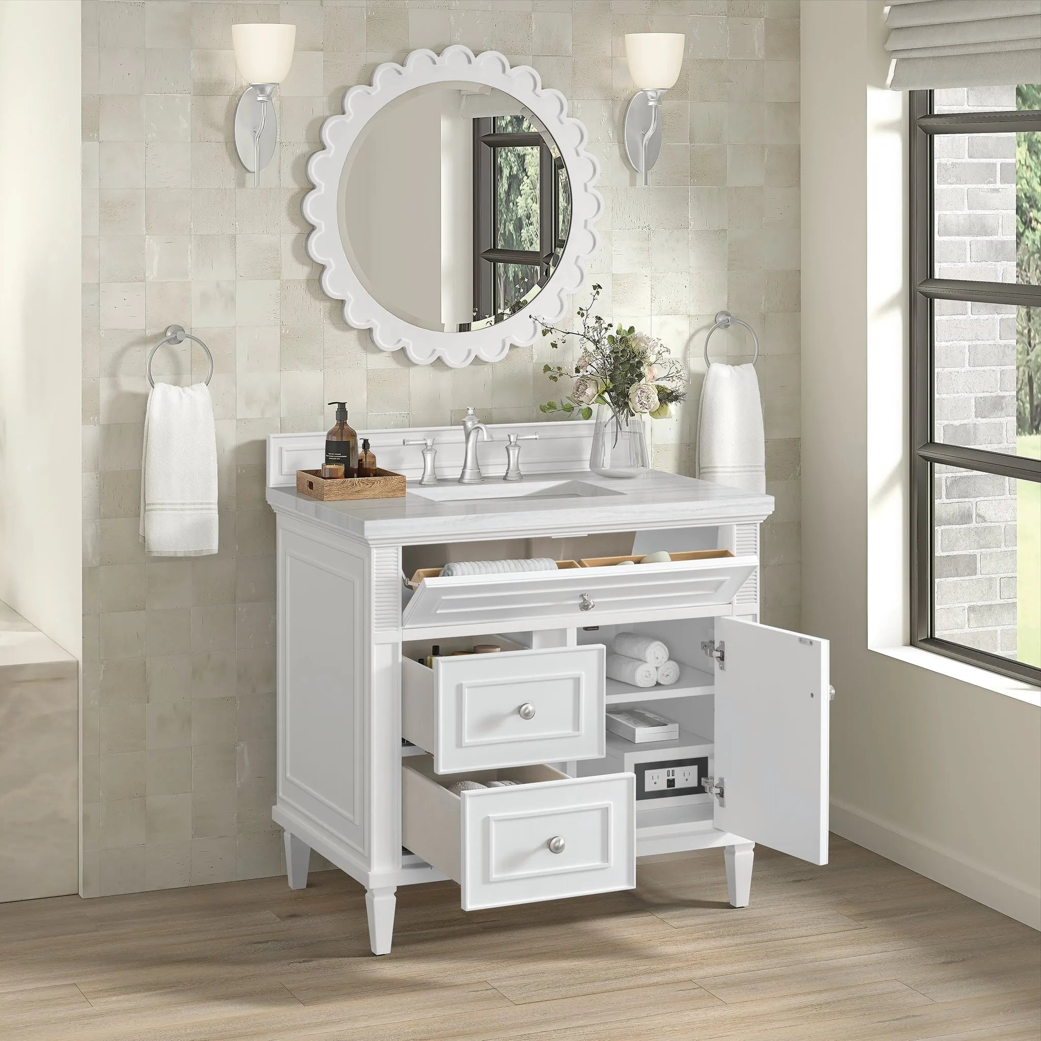 Lorelai 36" Single Vanity in Bright White