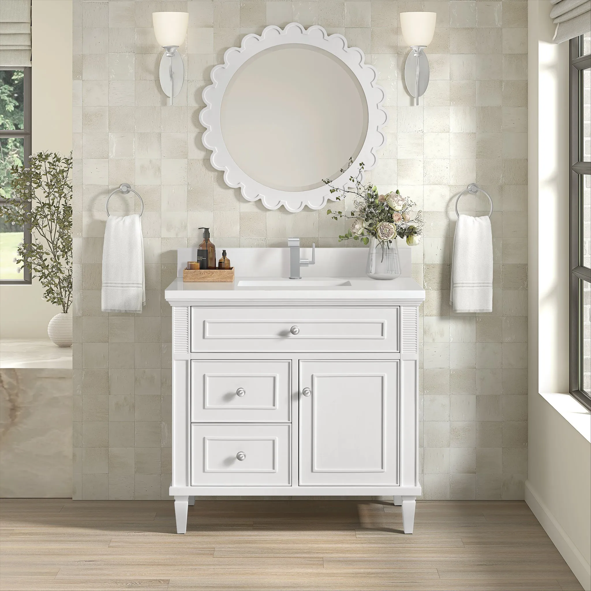 Lorelai 36" Single Vanity in Bright White