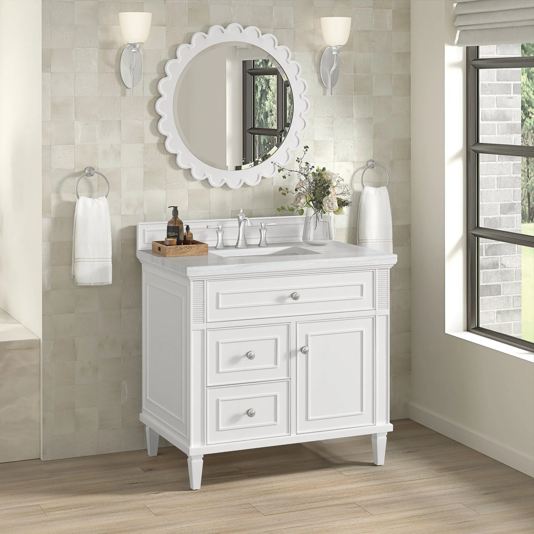 Lorelai 36" Single Vanity in Bright White