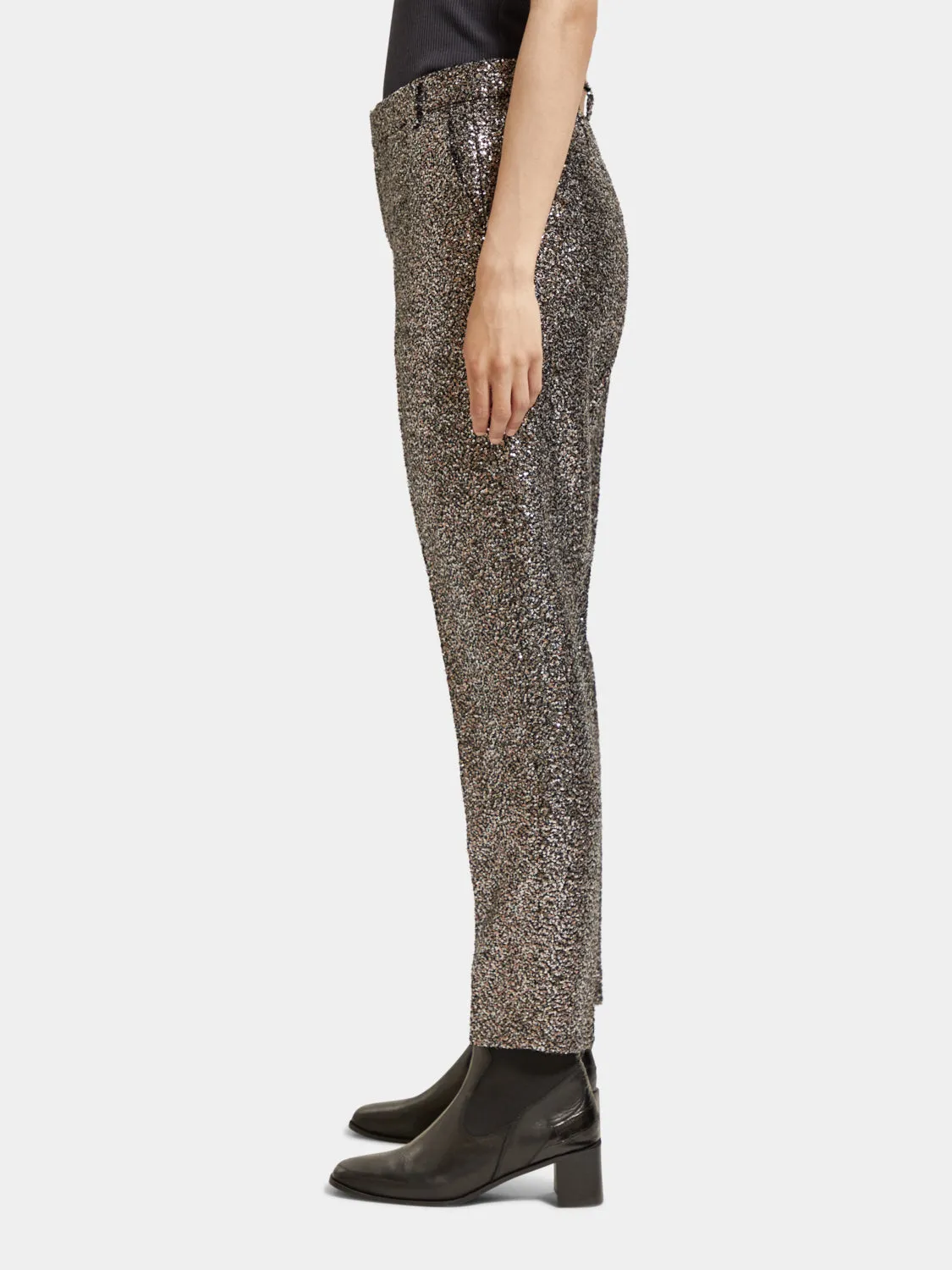 Lowry mid-rise pants in mixed sequins