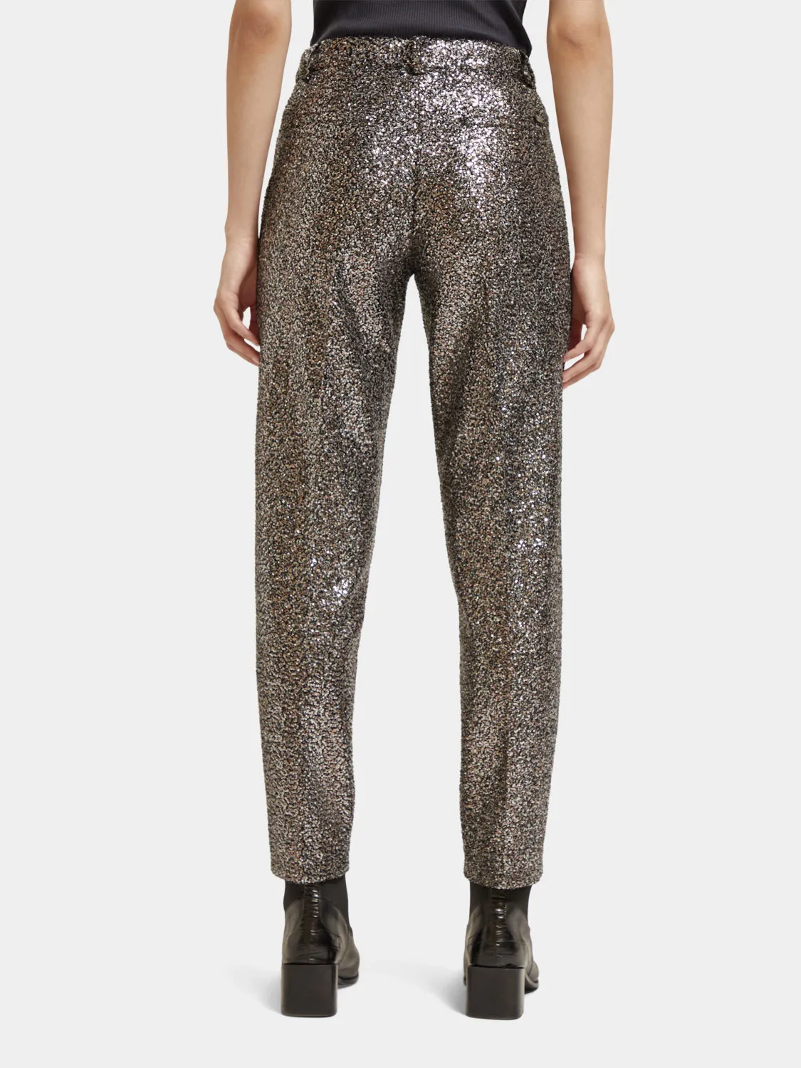 Lowry mid-rise pants in mixed sequins