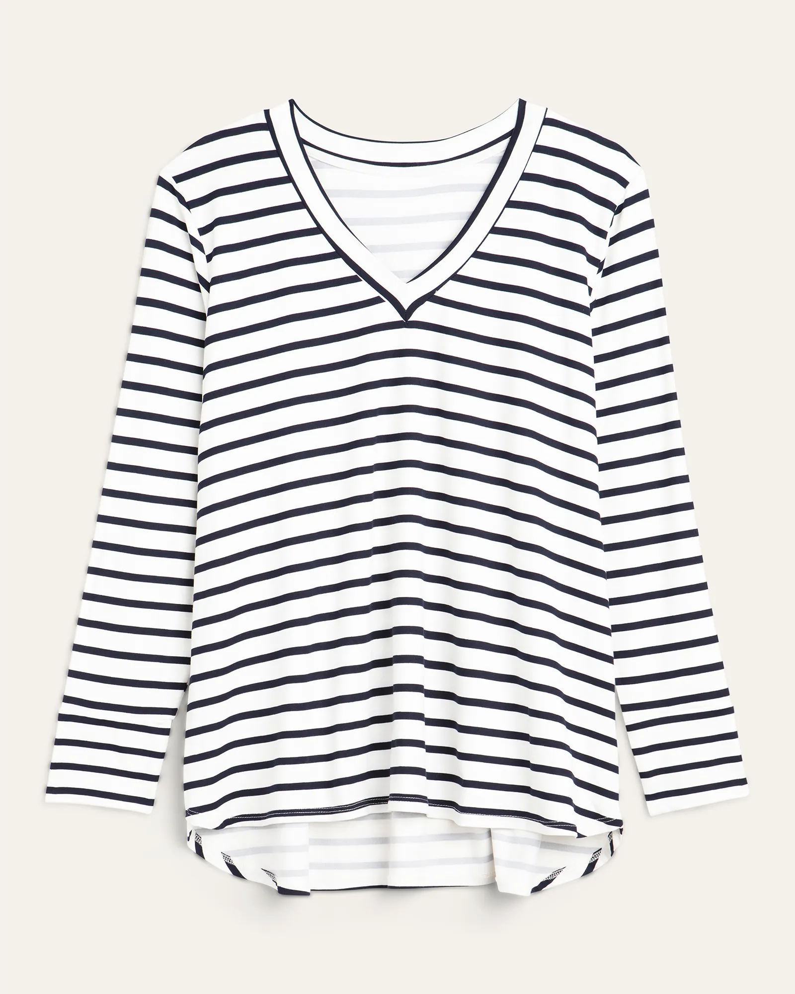 Maci Featherweight Long Sleeve Top | Navy / White