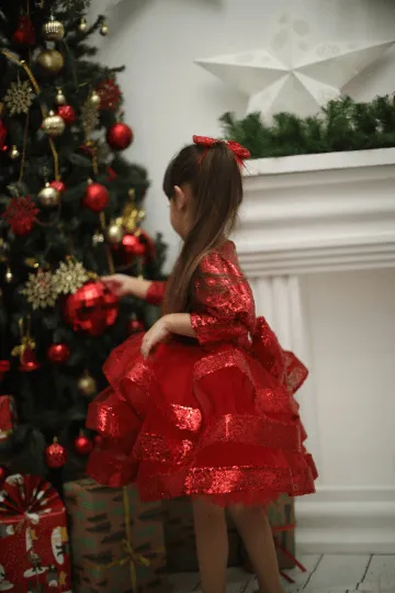 Maggy girl dress red sequin