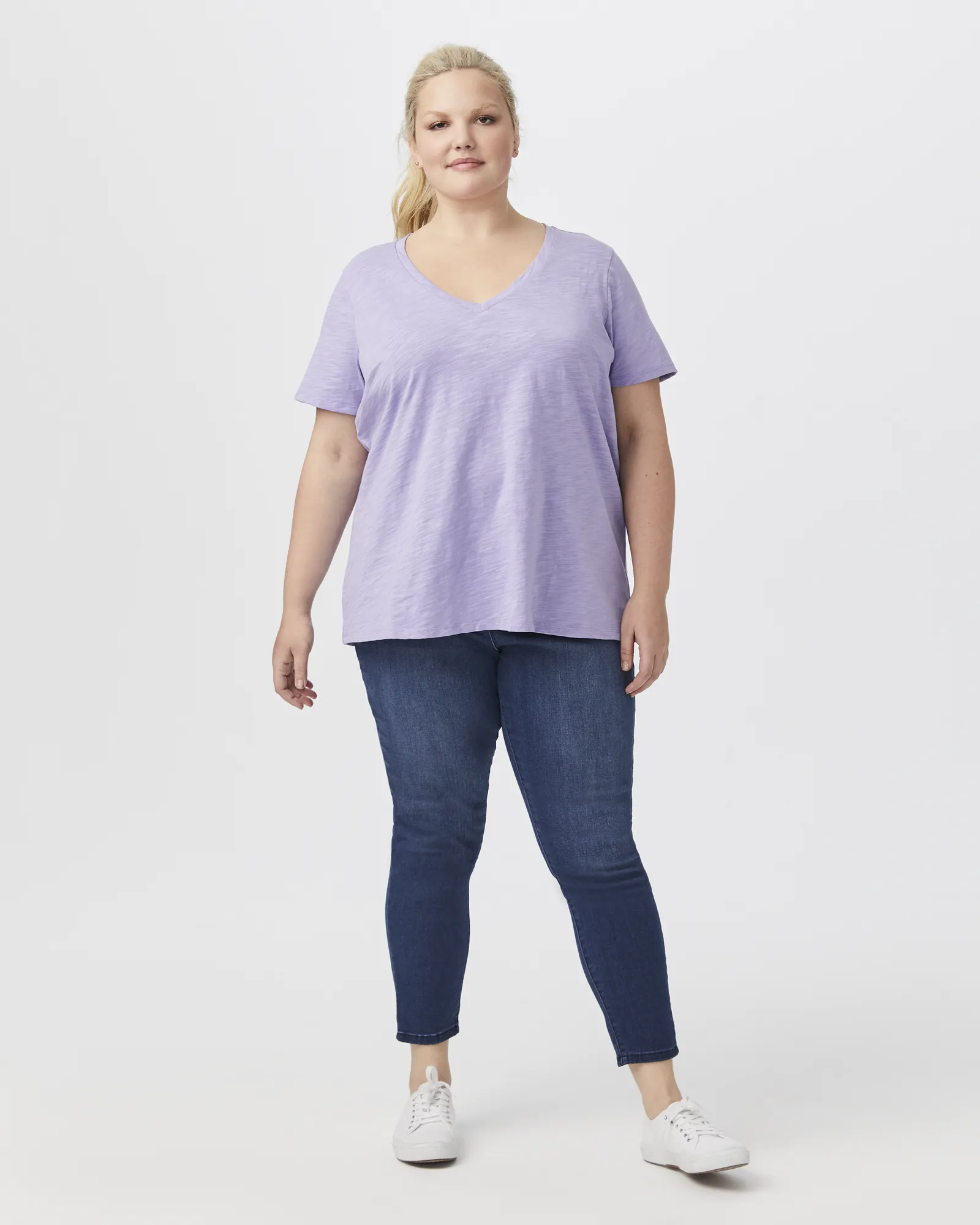 Michelle Soft Cotton Tee | Purple