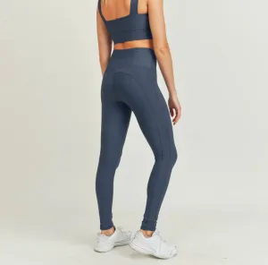 Micro-Ribbed Lycra-Blend Highwaist Legging