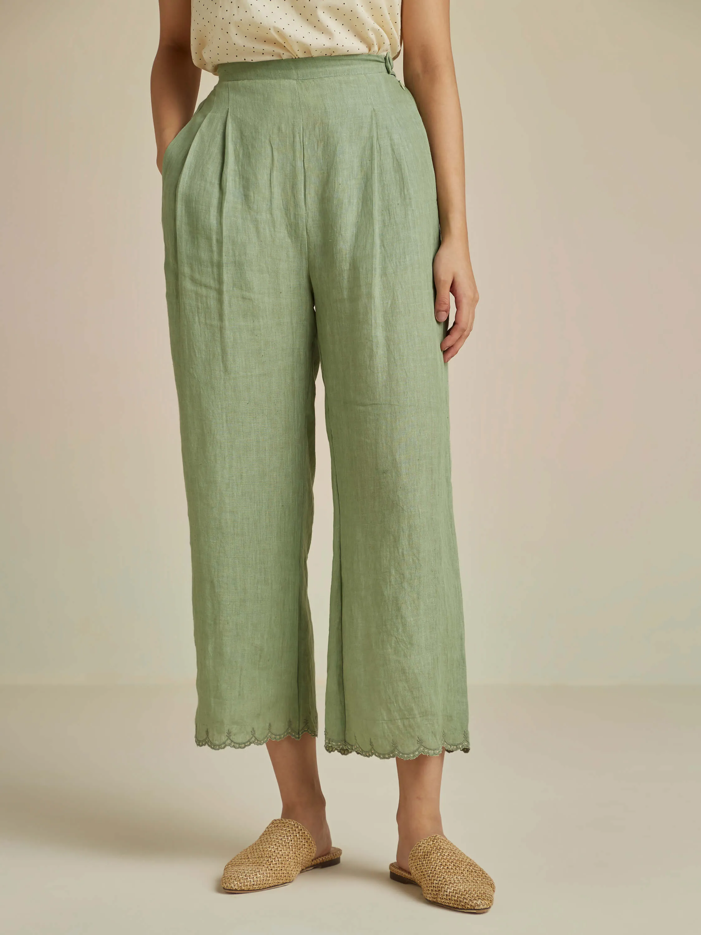 Moss Linen Pants