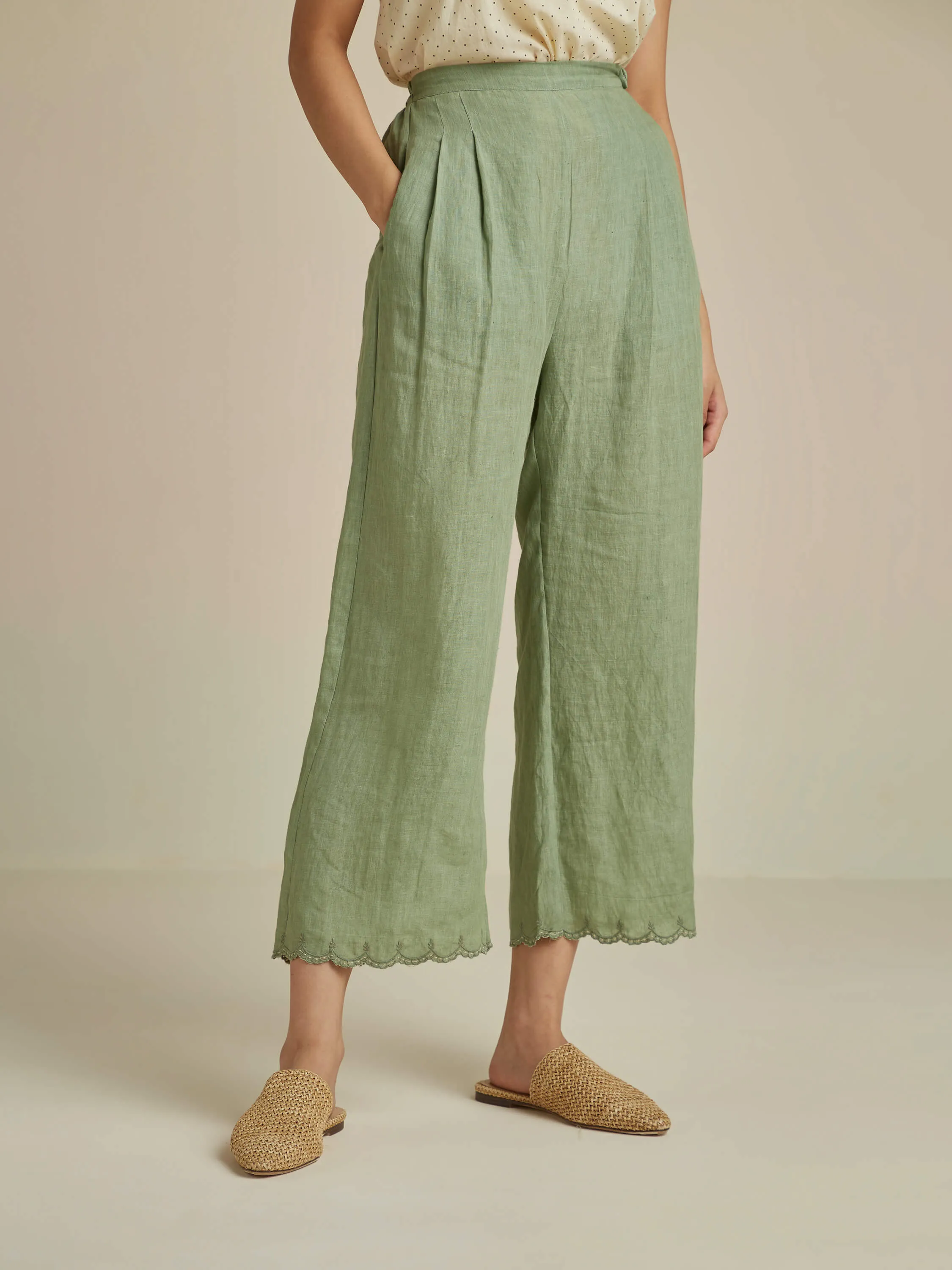 Moss Linen Pants