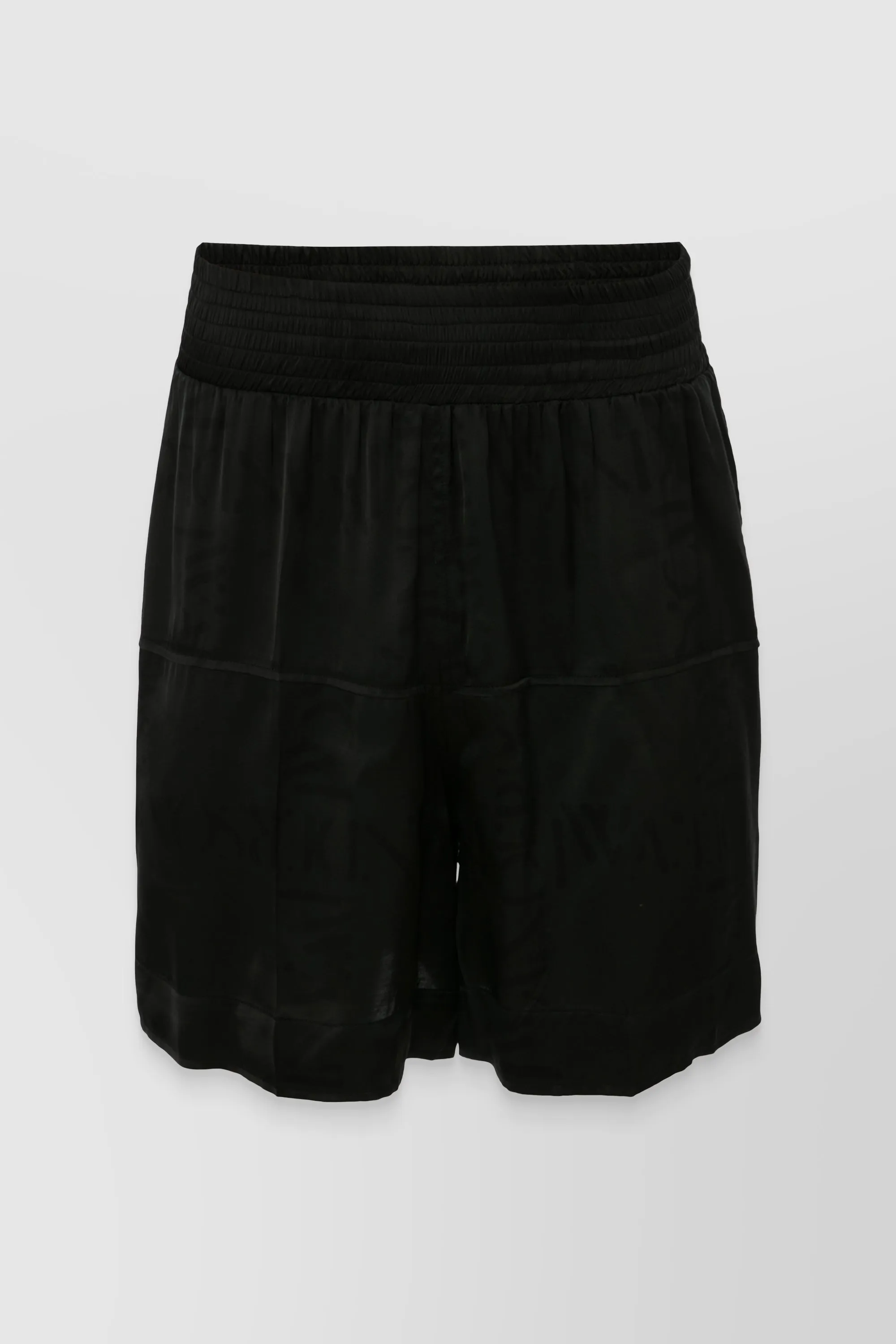Panelled satin logo-grid boxing shorts