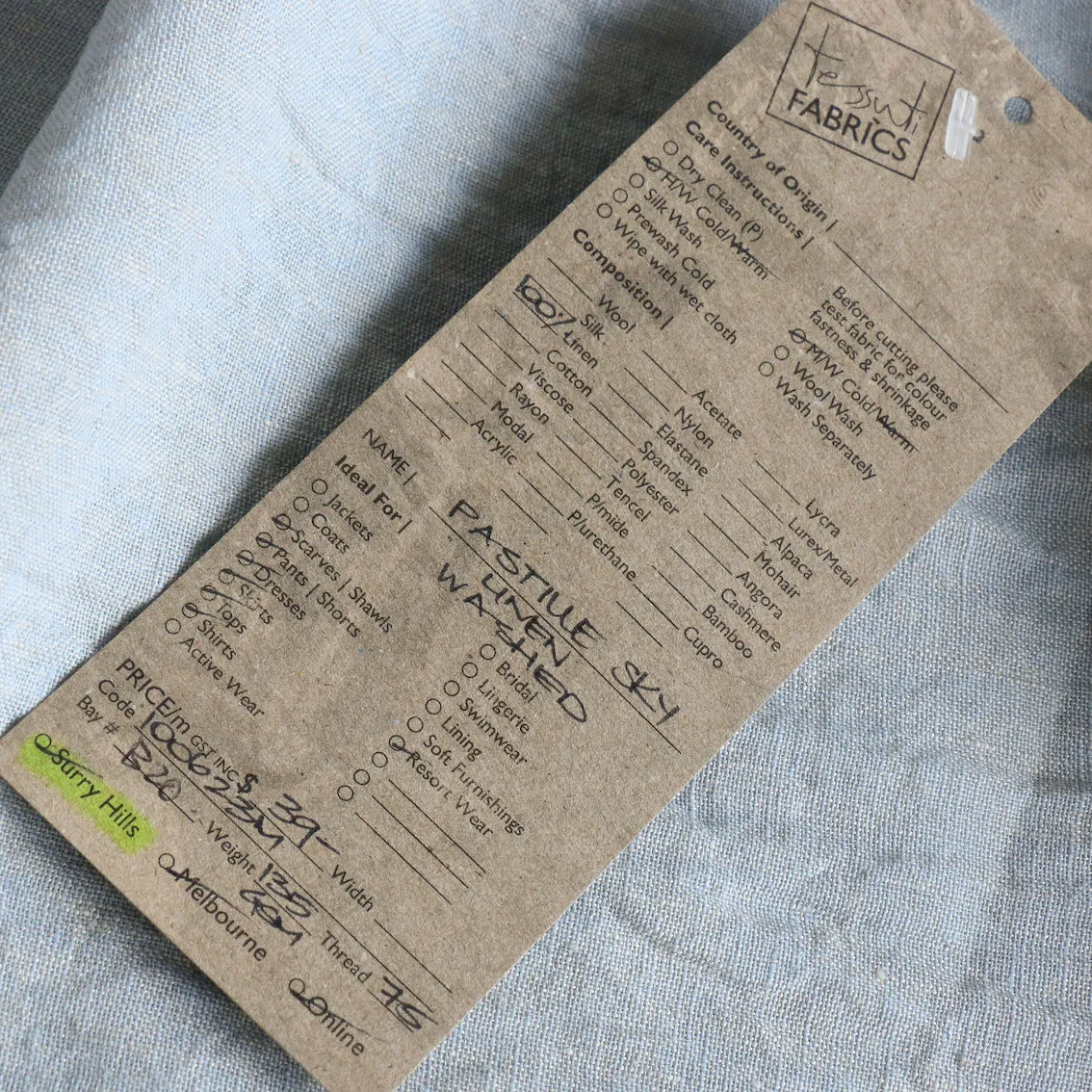 Pastille Sky Washed Linen