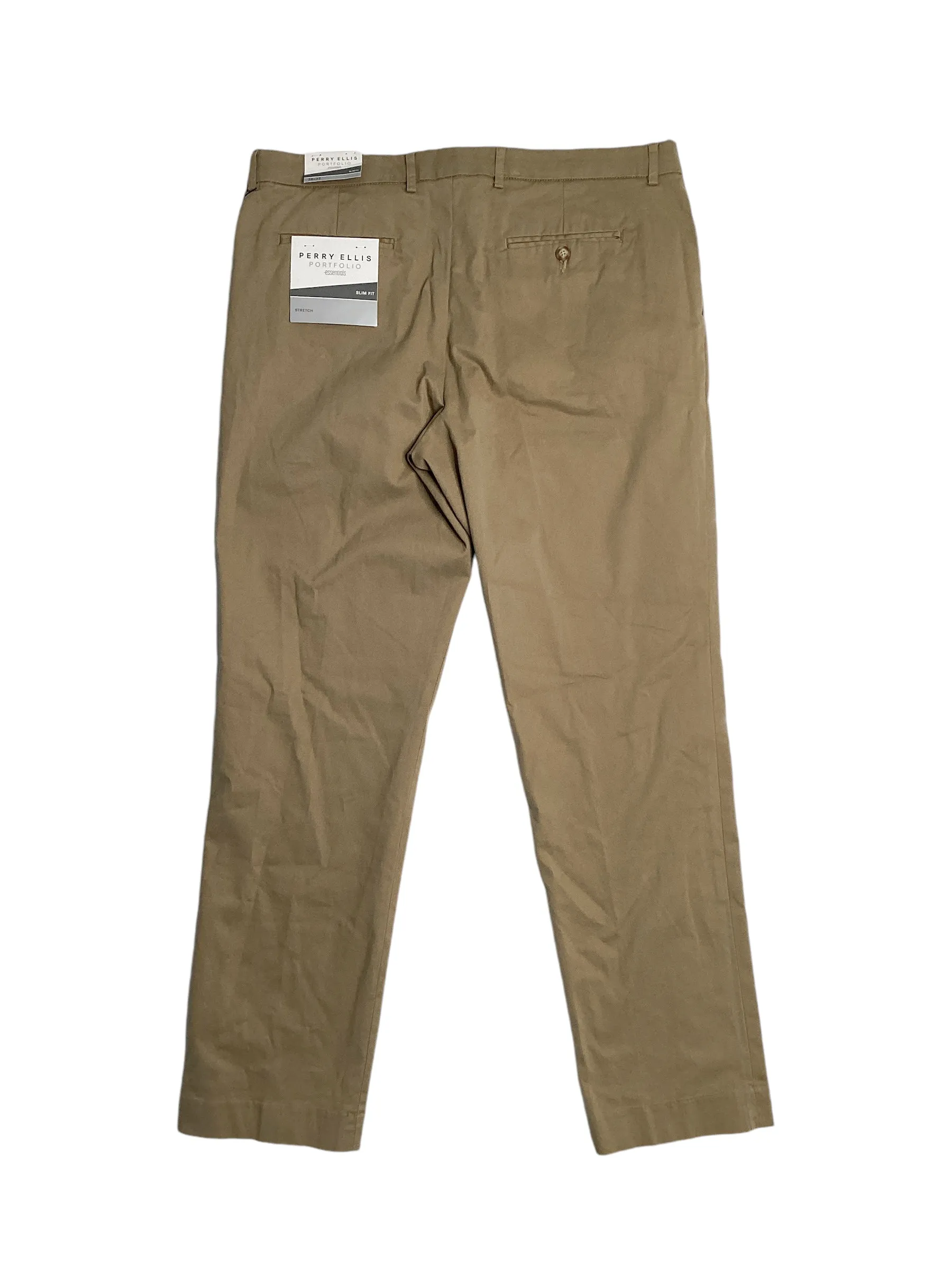 Perry Ellis Portfolio Mens Slim Fit Suit Dress Pants Brown 38 x 32