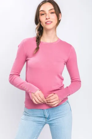 Pink Fine Yarn Sweater Top