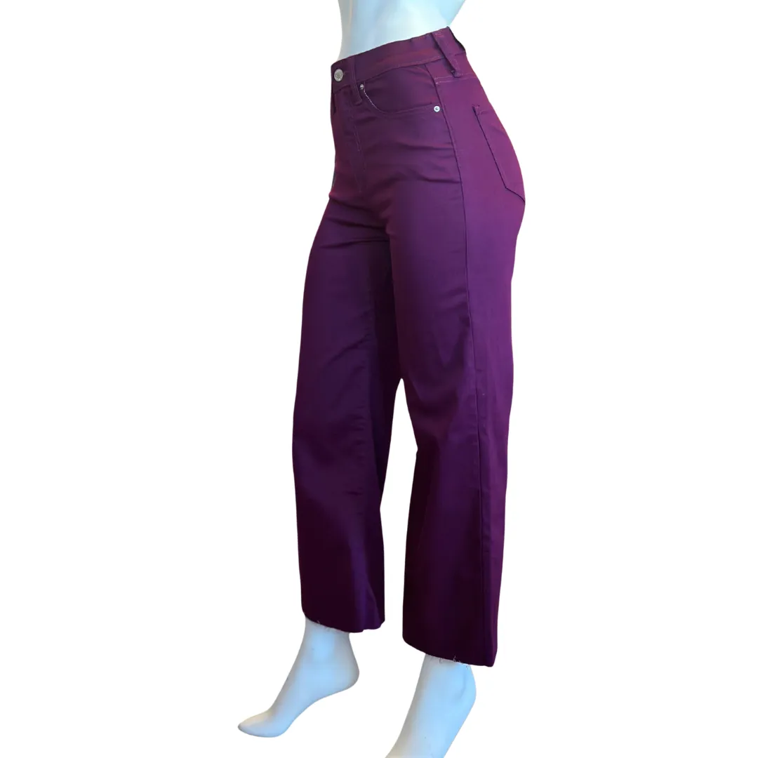 Plum high rise flare cropped pants