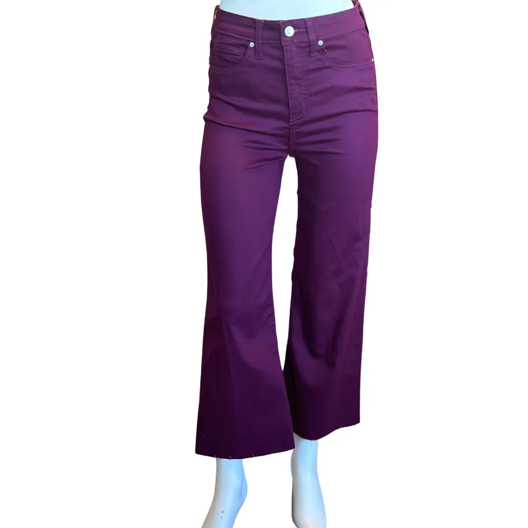 Plum high rise flare cropped pants