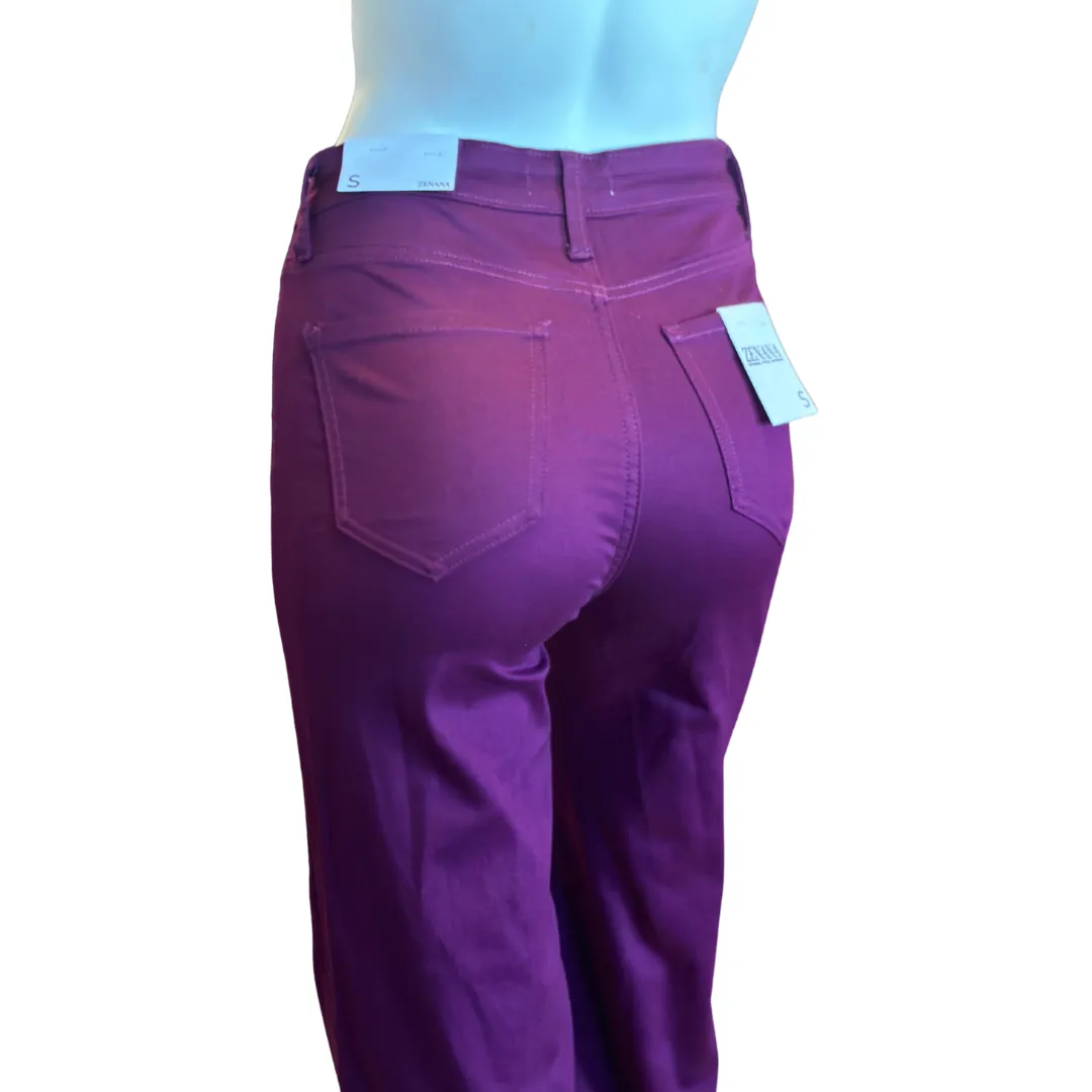 Plum high rise flare cropped pants