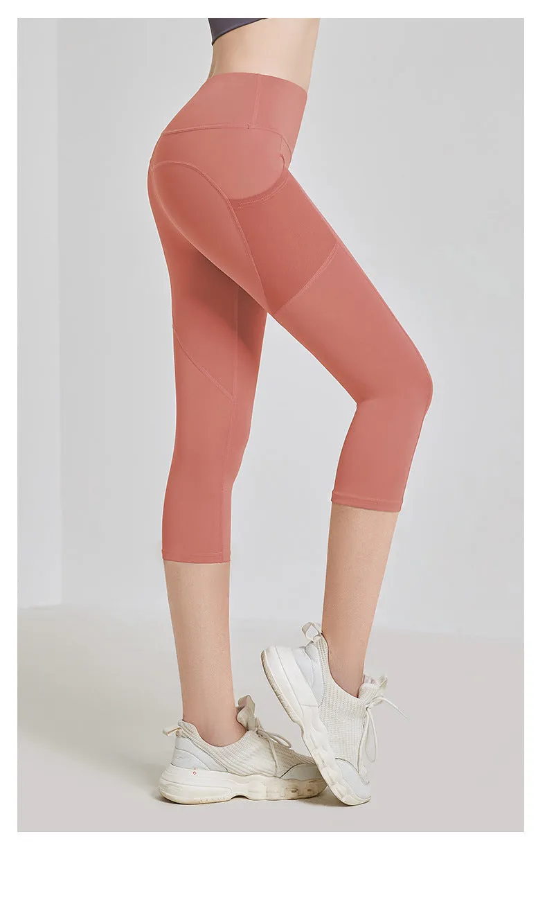 Pocket Yoga Pants Women High Waist Fitness Peach Hip-Flattering Sporty Fitting Activewear