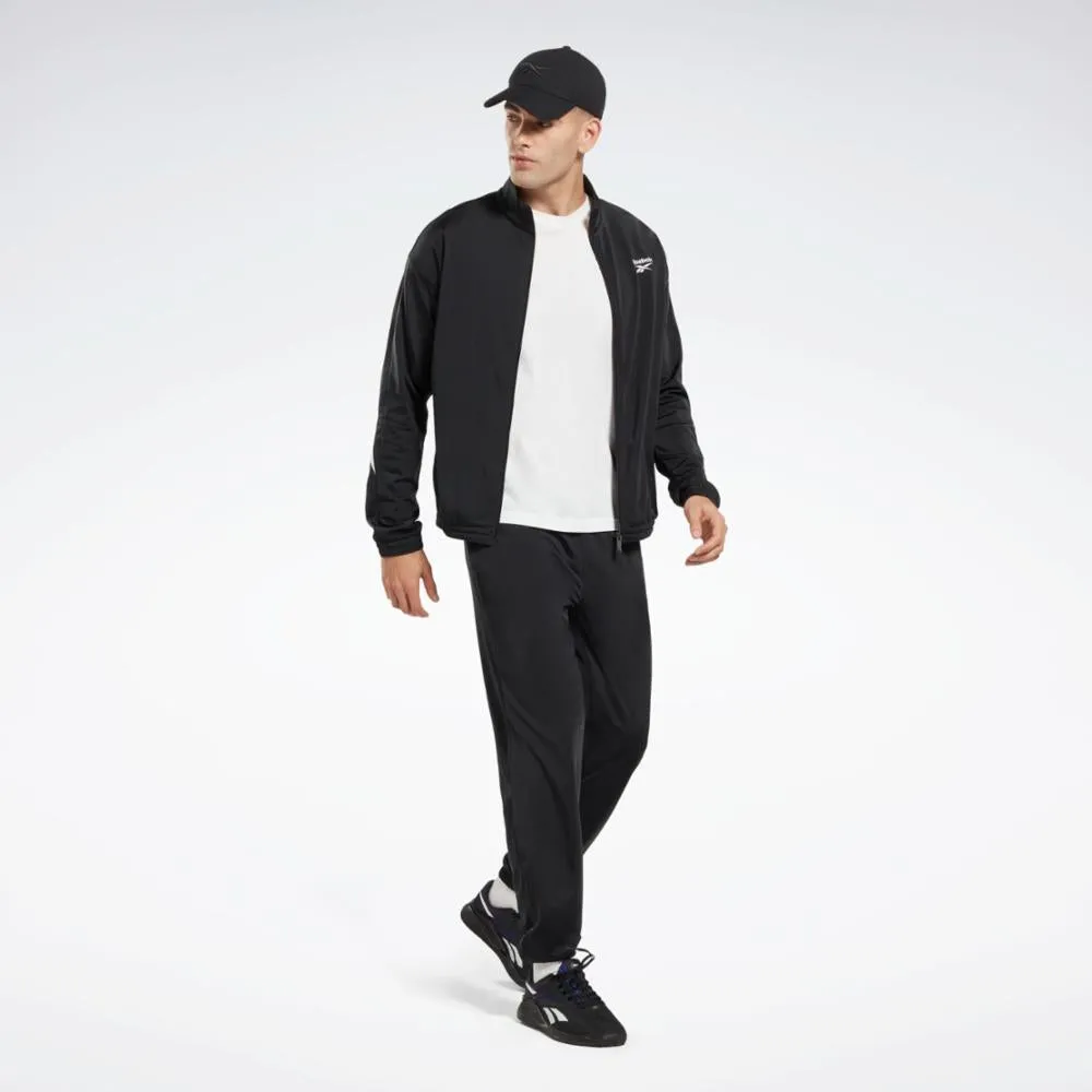Reebok Apparel Men Reebok Identity Vector Knit Track Pants NIGHT BLACK