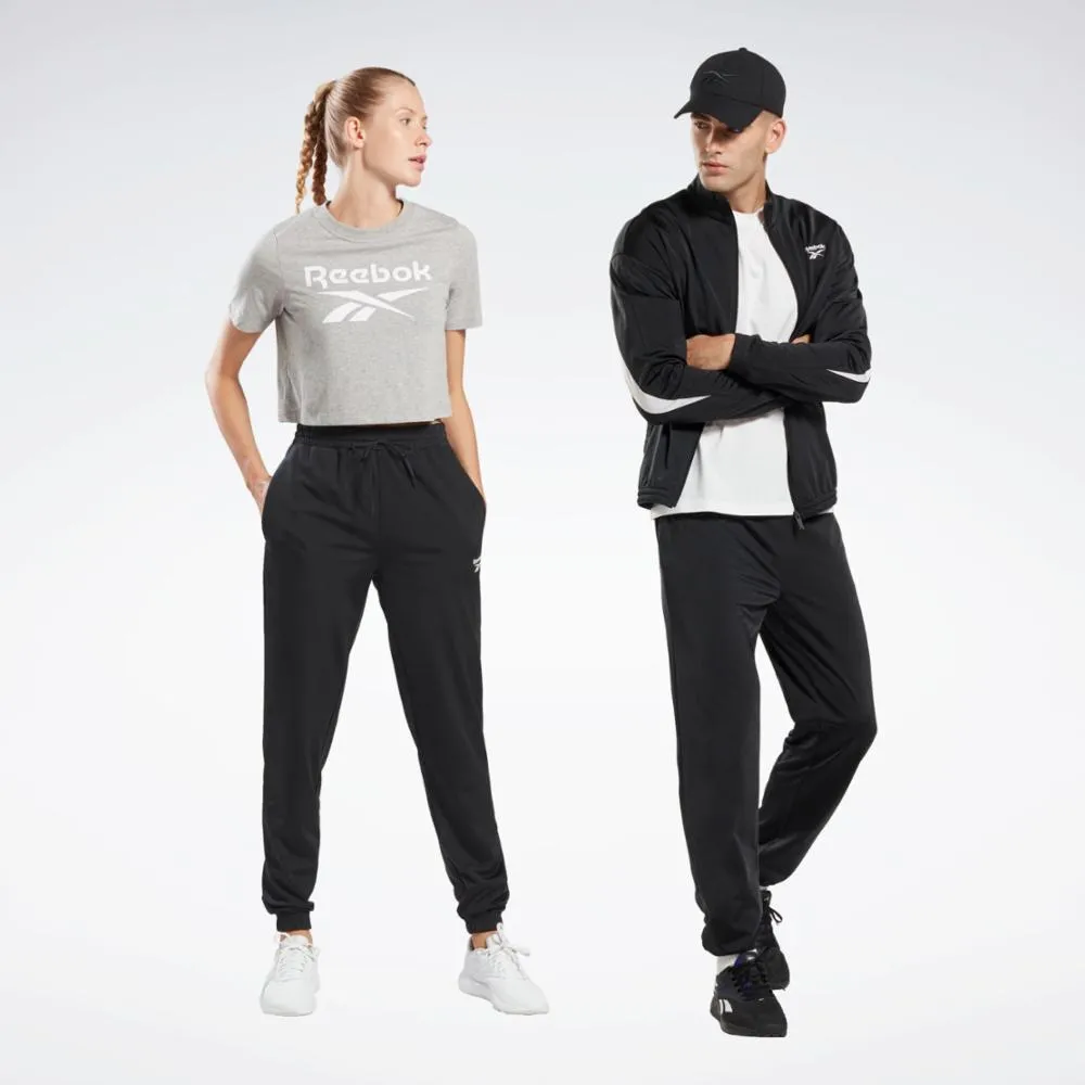 Reebok Apparel Men Reebok Identity Vector Knit Track Pants NIGHT BLACK