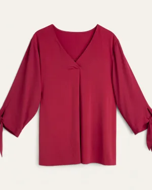 Roberta Pleated Blouse | Burgundy