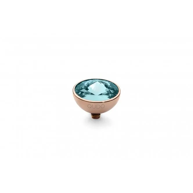 Rose Gold 11.5mm Bottone Ring Top Light Turquoise