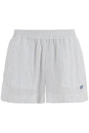 'striped silk shorts in a 640243 3FR210 WHITE/STEEL