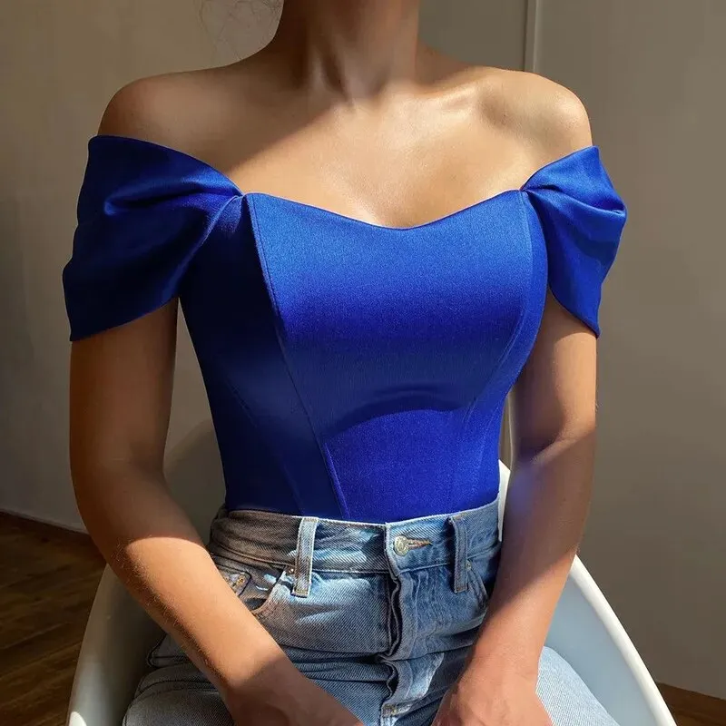 Summer Fashion Elegant Satin Bodycon Corset Tops
